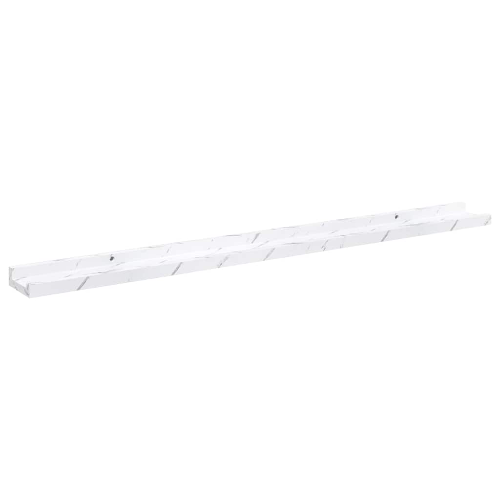vidaXL Wall Shelf Wall-Mounted 4 pcs White Marble 100 x 9 x 3 cm