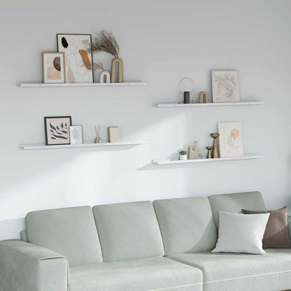 vidaXL Wall Shelf 4 pcs White Marble 115 x 9 x 3 cm Engineered Wood