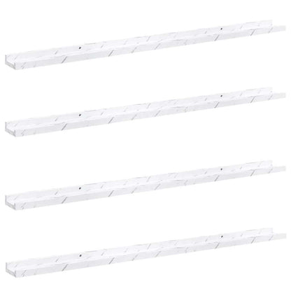 vidaXL Wall Shelf 4 pcs White Marble 115 x 9 x 3 cm Engineered Wood