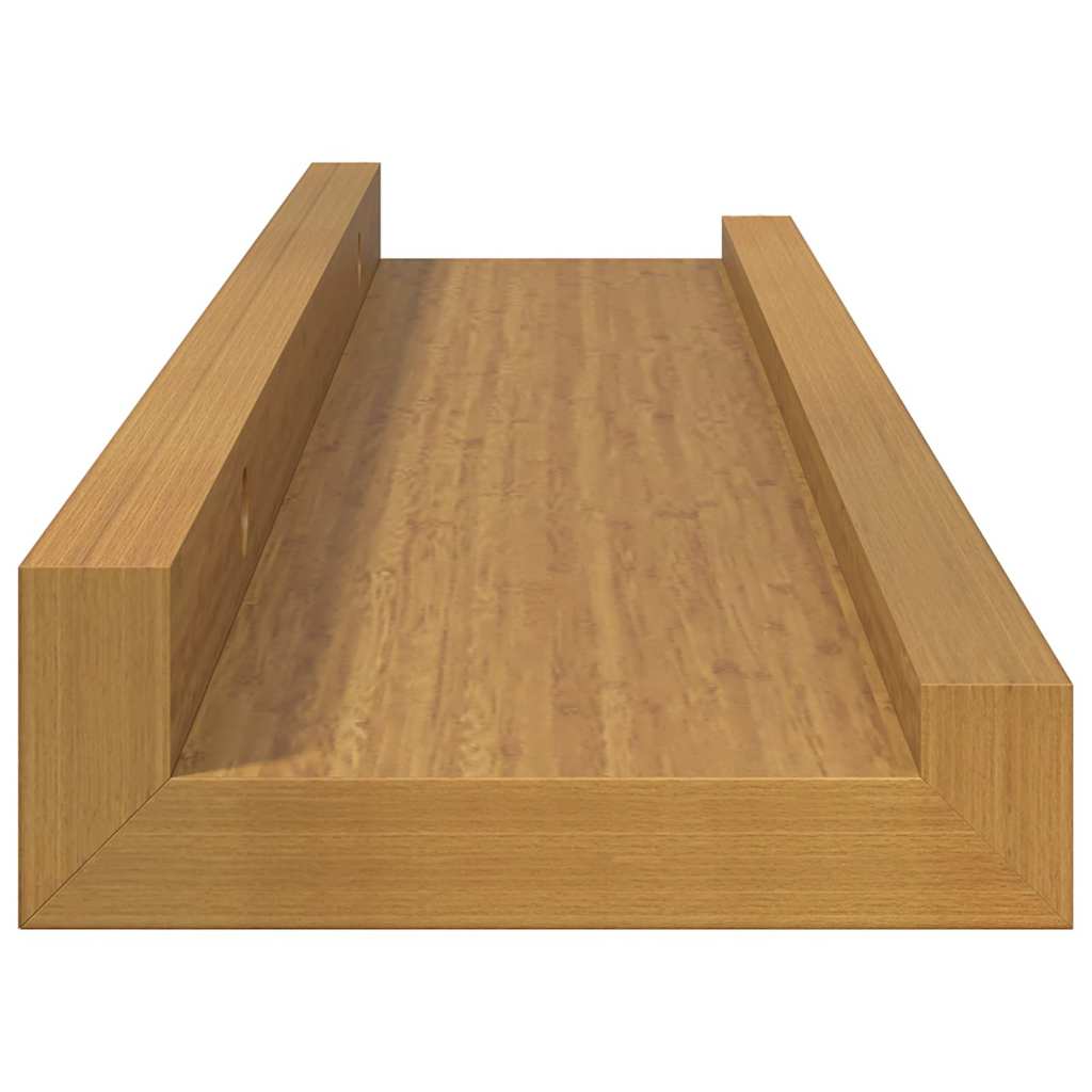 vidaXL Wall Shelf with Shelf 2 pcs Beige 40 x 9 x 3 cm Engineered Wood