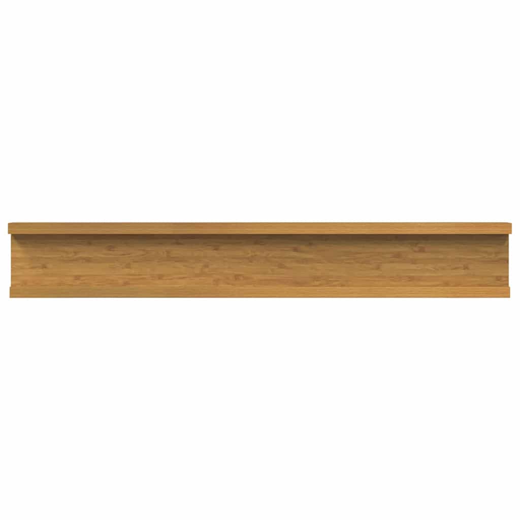 vidaXL Wall Shelf with Shelf 2 pcs Beige 60 x 9 x 3 cm Engineered Wood
