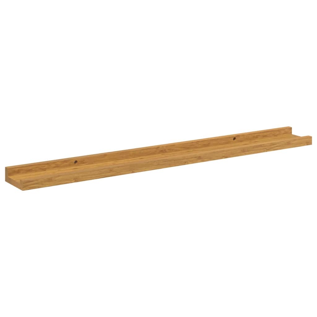 vidaXL Wall Shelf with Shelf 2 pcs Beige 80 x 9 x 3 cm Engineered Wood