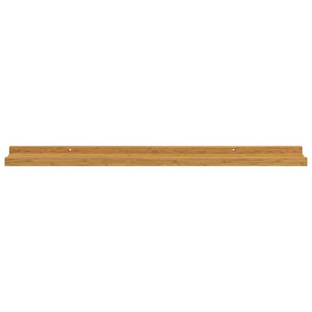 vidaXL Wall Shelf with Shelf 2 pcs Beige 80 x 9 x 3 cm Engineered Wood