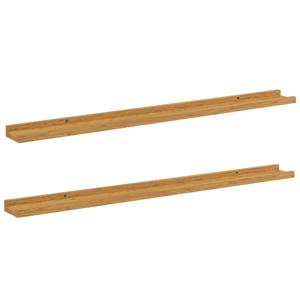 vidaXL Wall Shelf 2 pcs Beige 100 x 9 x 3 cm Engineered Wood