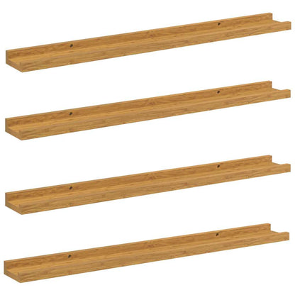 vidaXL Wall Shelf with Shelf 4 pcs Beige 80 x 9 x 3 cm Engineered Wood