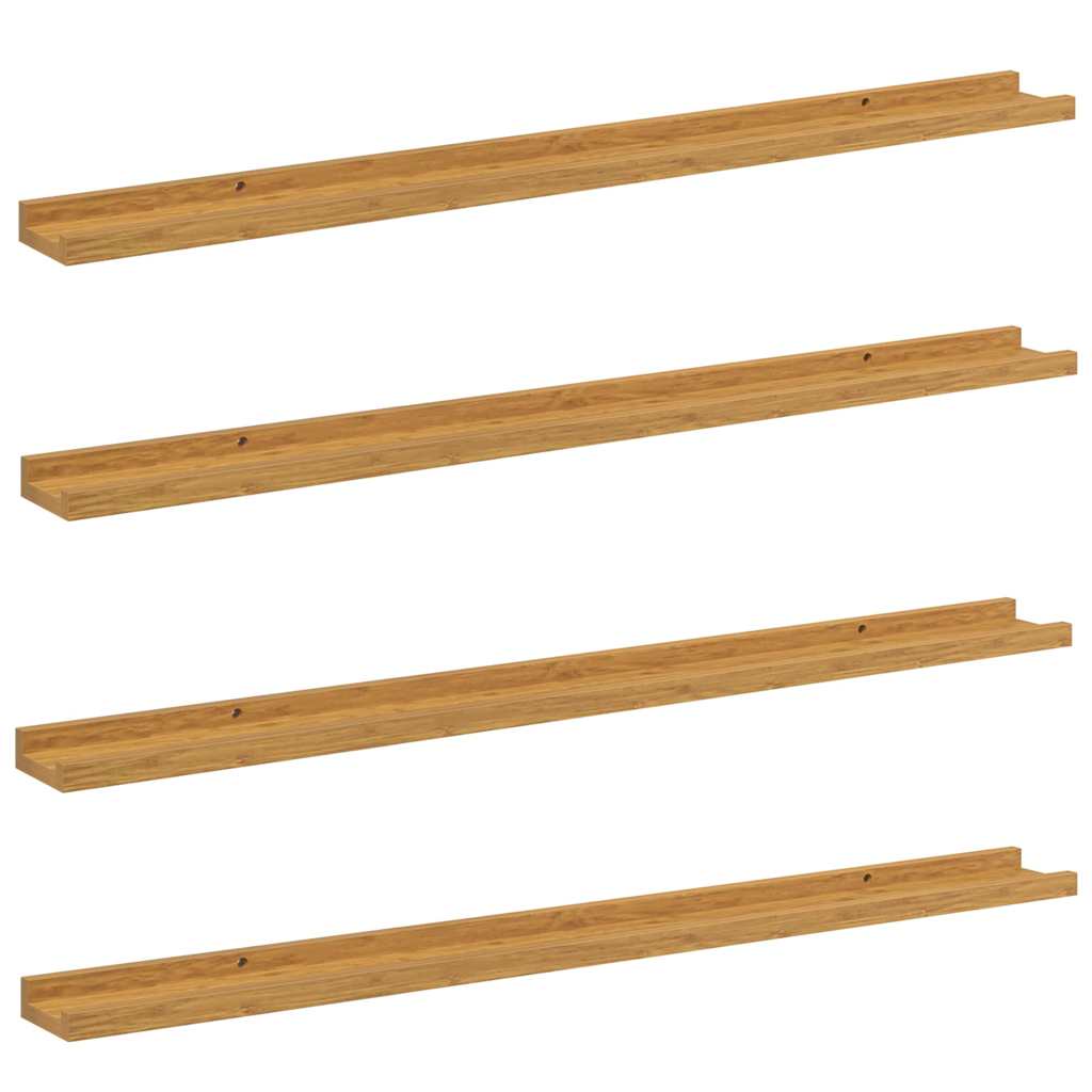vidaXL Wall Shelf 4 pcs Beige 100 x 9 x 3 cm Engineered Wood