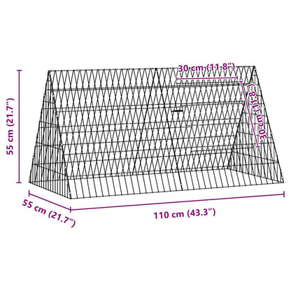 vidaXL Rabbit Cage Silver 110 x 55 x 55 cm Galvanised Steel