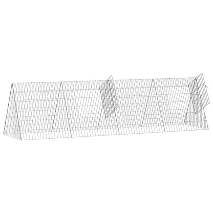 vidaXL Rabbit Cage Silver 215 x 55 x 55 cm Galvanised Steel