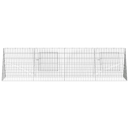 vidaXL Rabbit Cage Silver 215 x 55 x 55 cm Galvanised Steel