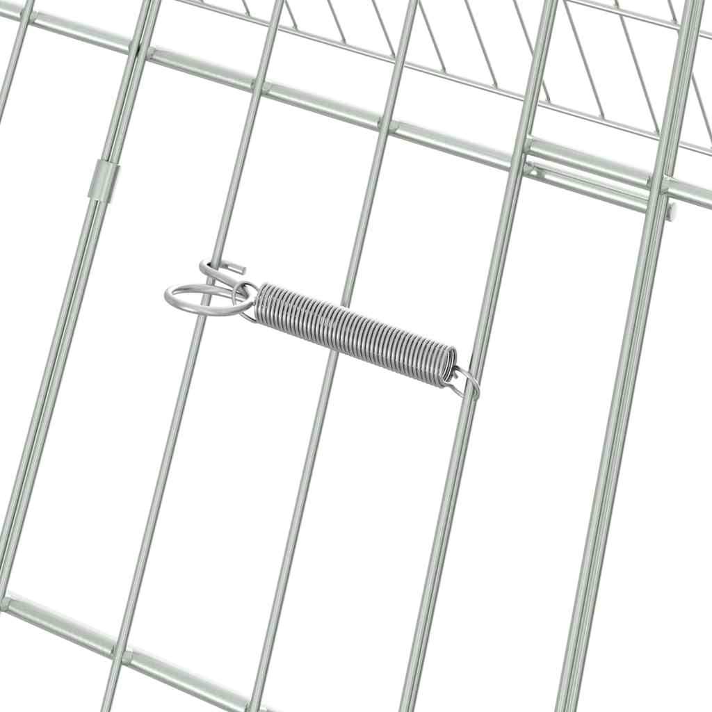 vidaXL Rabbit Cage Silver 215 x 100 x 85 cm Galvanised Steel