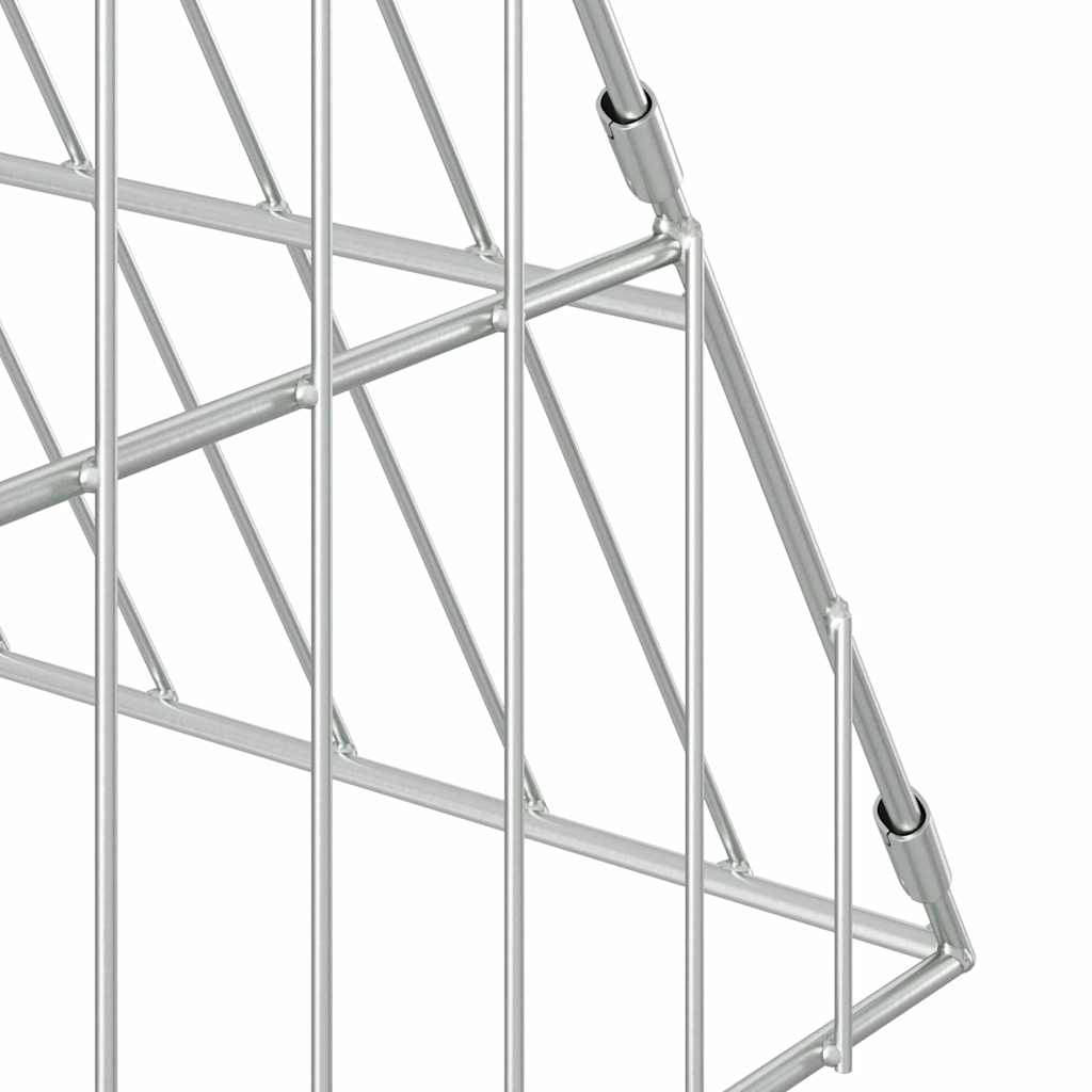 vidaXL Rabbit Cage Silver 215 x 100 x 85 cm Galvanised Steel