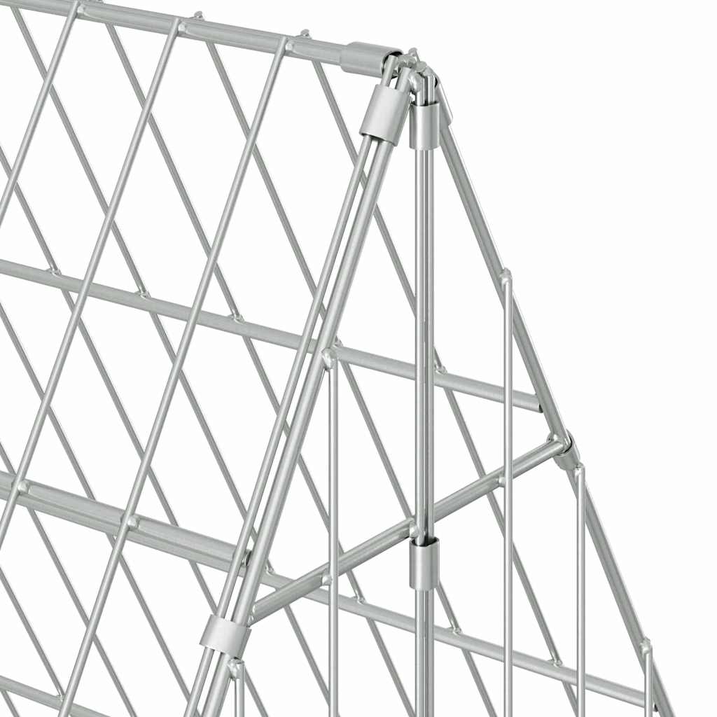vidaXL Rabbit Cage Silver 215 x 100 x 85 cm Galvanised Steel