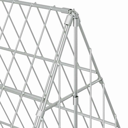 vidaXL Rabbit Cage Silver 215 x 100 x 85 cm Galvanised Steel