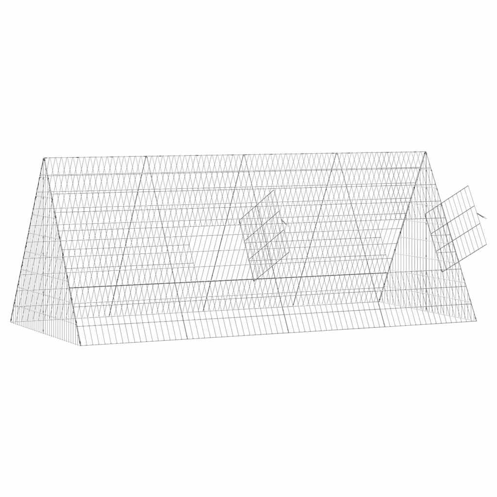 vidaXL Rabbit Cage Silver 215 x 100 x 85 cm Galvanised Steel