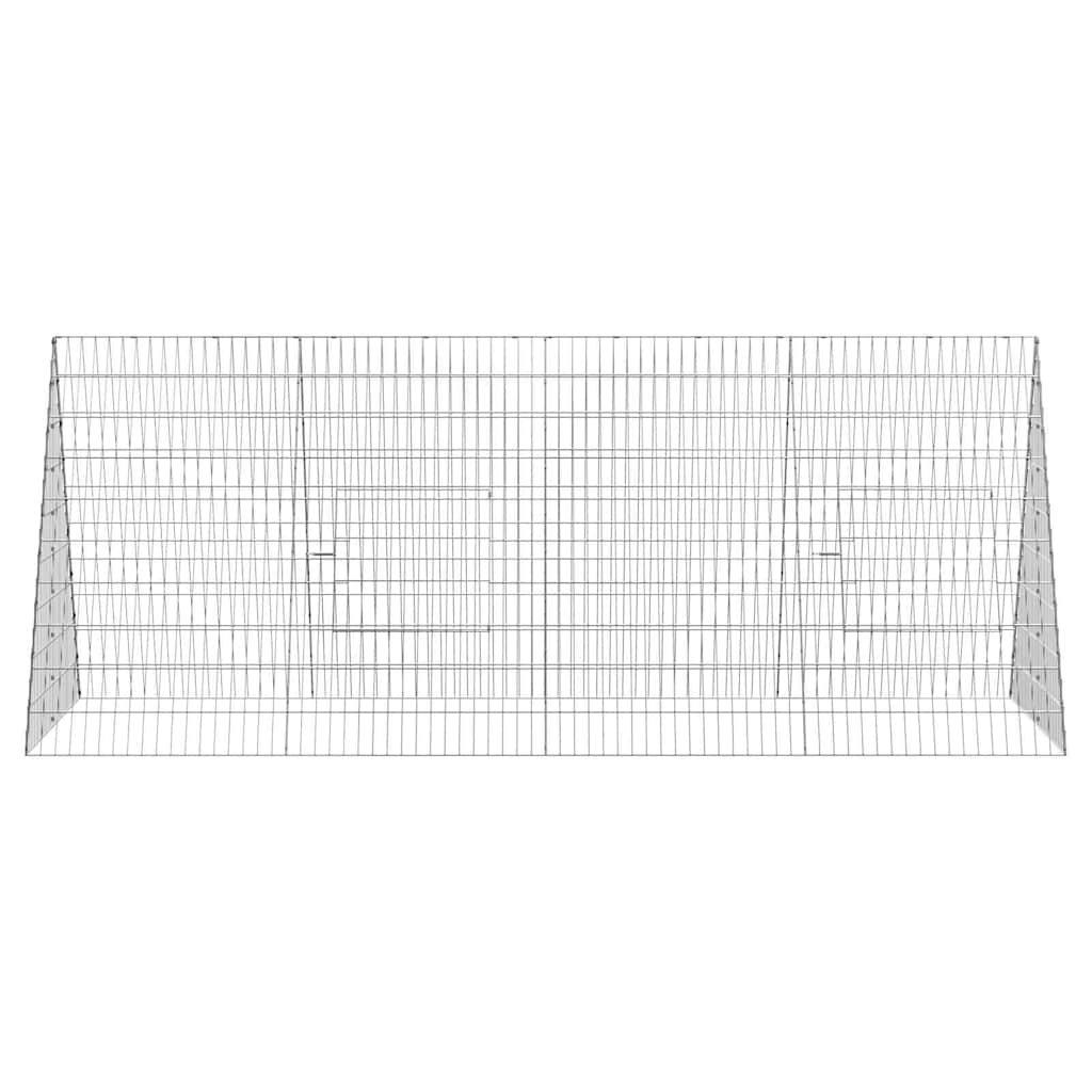 vidaXL Rabbit Cage Silver 215 x 100 x 85 cm Galvanised Steel