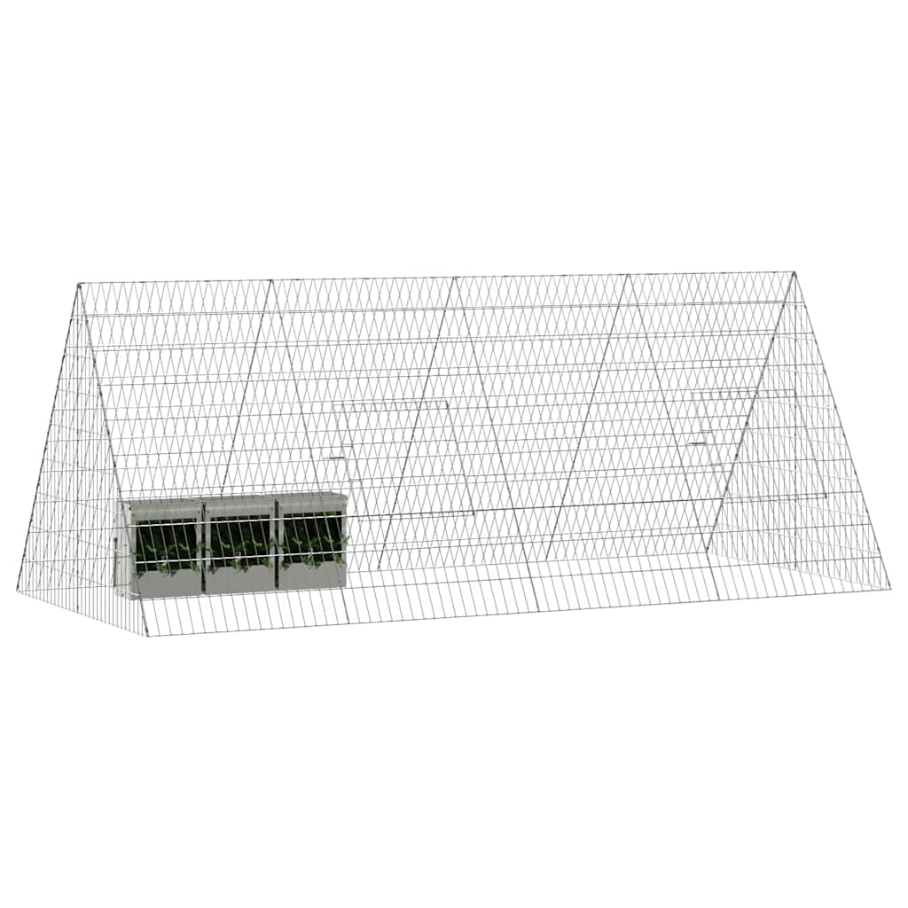vidaXL Rabbit Cage Silver 215 x 100 x 85 cm Galvanised Steel