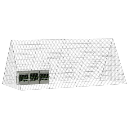 vidaXL Rabbit Cage Silver 215 x 100 x 85 cm Galvanised Steel