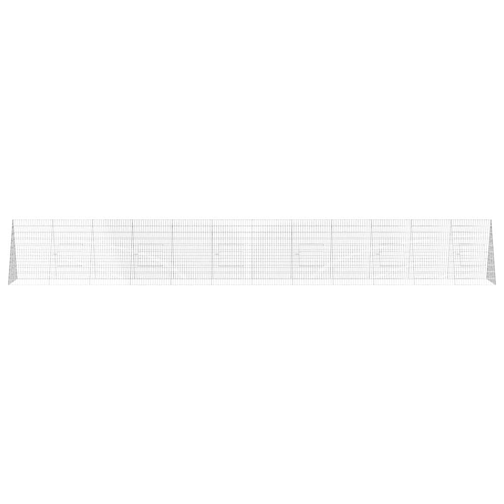 vidaXL Rabbit Cage Silver 650 x 100 x 85 cm Galvanised Steel