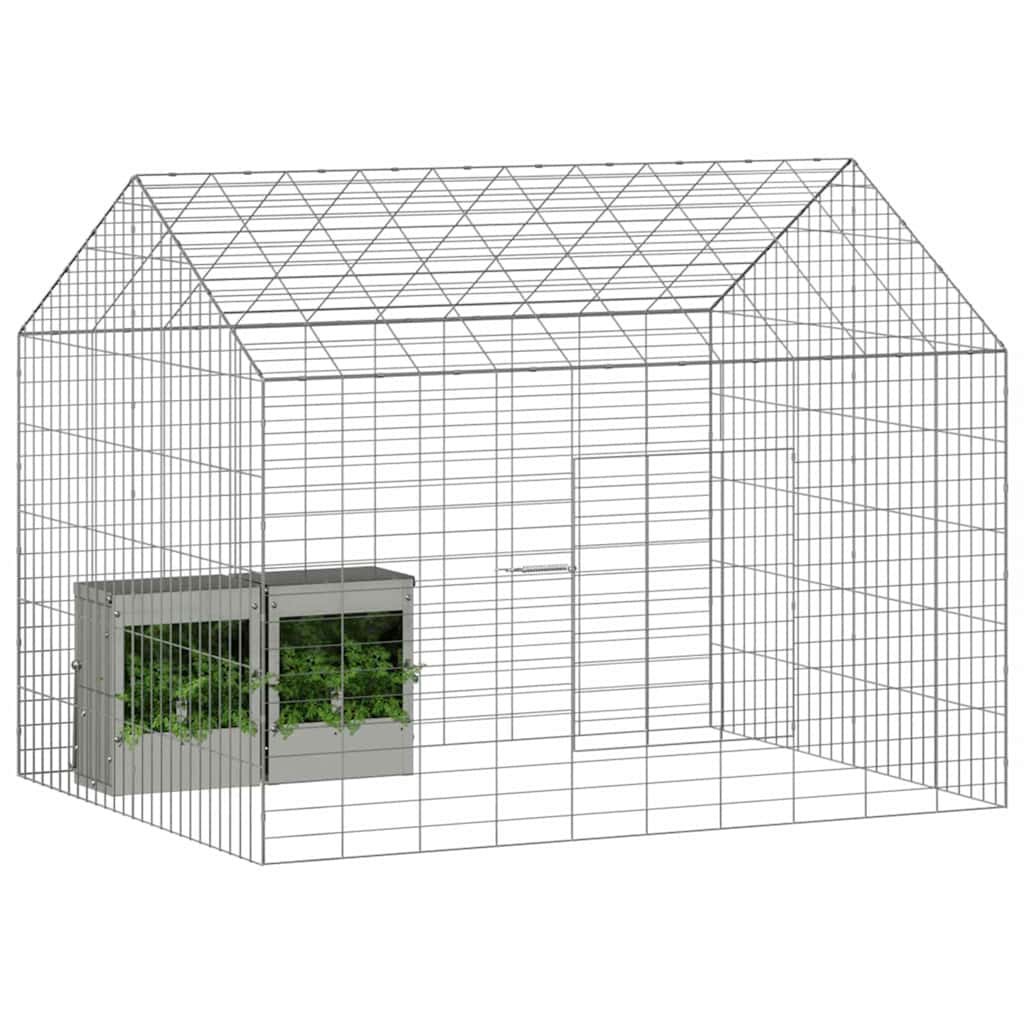 vidaXL Rabbit Cage Silver 100 x 78 x 78 cm Galvanised Steel