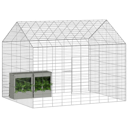 vidaXL Rabbit Cage Silver 100 x 78 x 78 cm Galvanised Steel