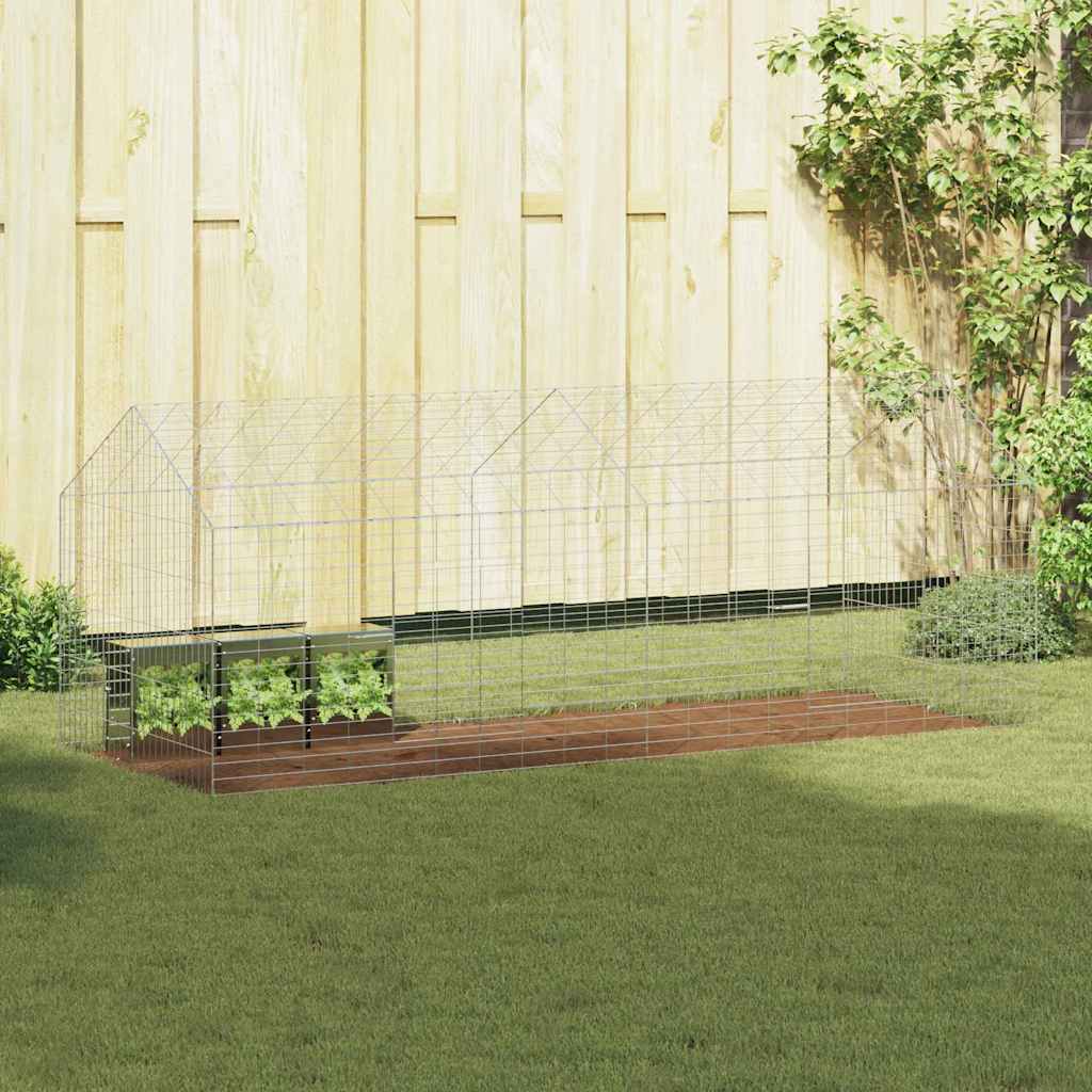 vidaXL Rabbit Cage Silver 200 x 78 x 78 cm Galvanised Steel