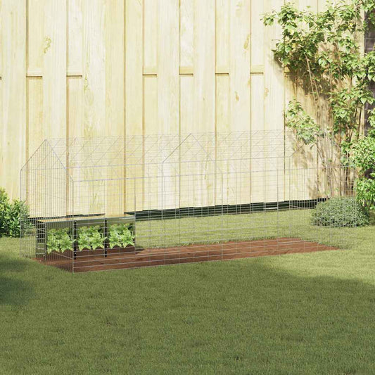 vidaXL Rabbit Cage Silver 200 x 78 x 78 cm Galvanised Steel