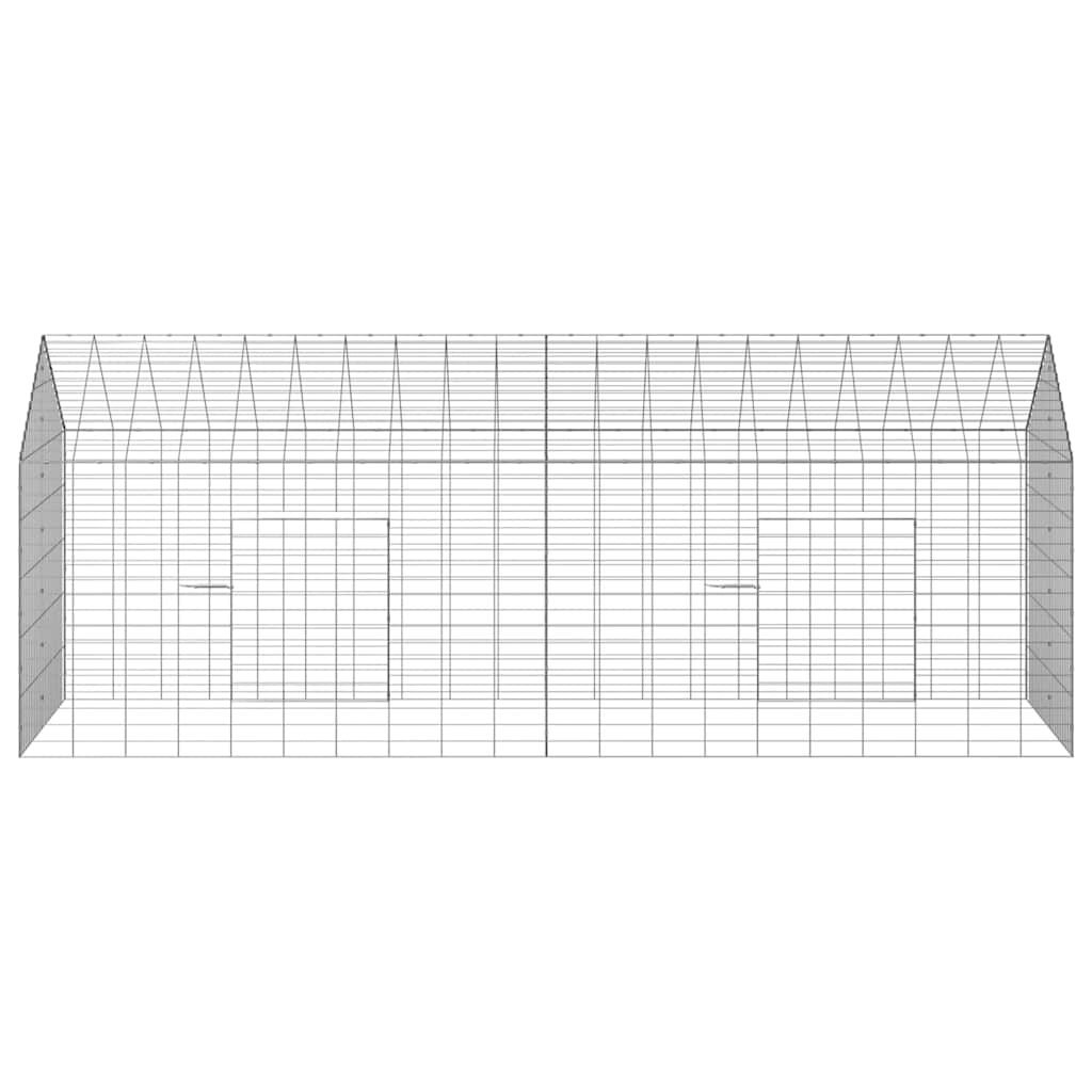 vidaXL Rabbit Cage Silver 200 x 78 x 78 cm Galvanised Steel