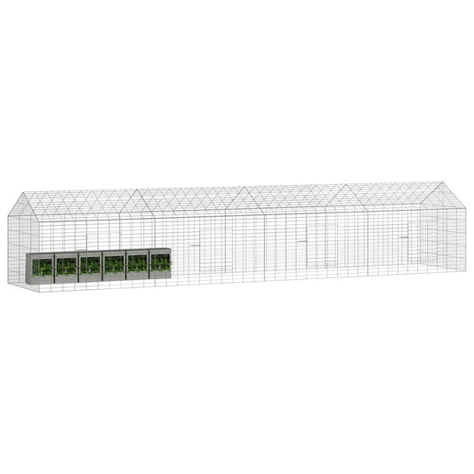 vidaXL Rabbit Cage Silver 400 x 78 x 78 cm Galvanised Steel