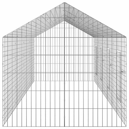 vidaXL Rabbit Cage Silver 400 x 78 x 78 cm Galvanised Steel