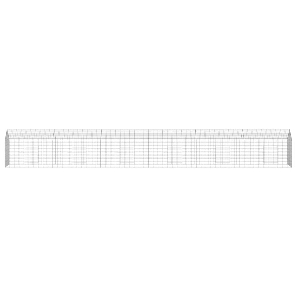 vidaXL Rabbit Cage Silver 600 x 78 x 78 cm Galvanised Steel