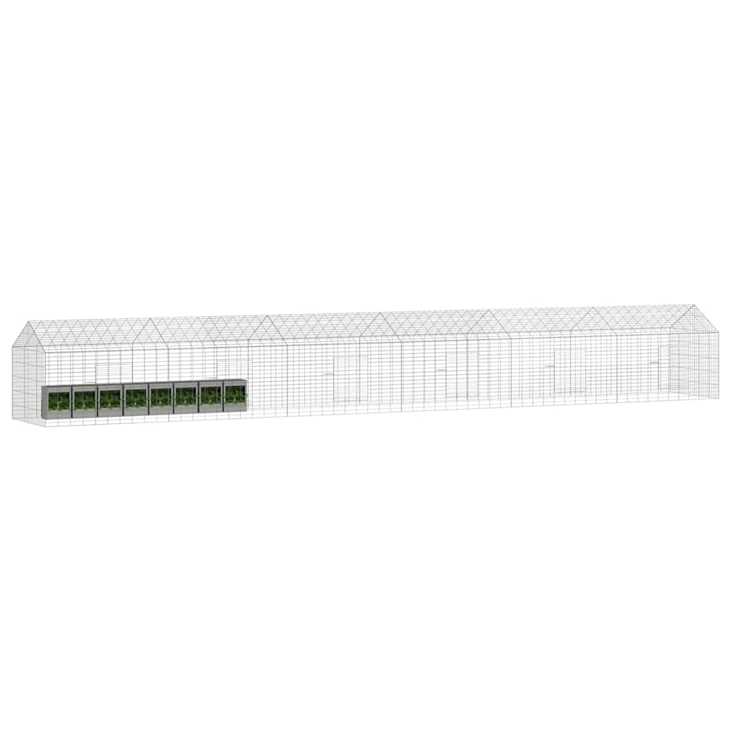 vidaXL Rabbit Cage Silver 600 x 78 x 78 cm Galvanised Steel