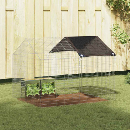 vidaXL Rabbit Cage Silver 100 x 78 x 78 cm Galvanised Steel