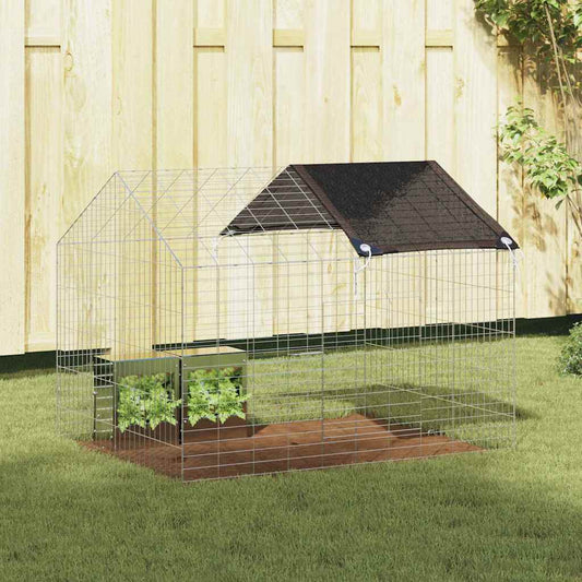 vidaXL Rabbit Cage Silver 100 x 78 x 78 cm Galvanised Steel