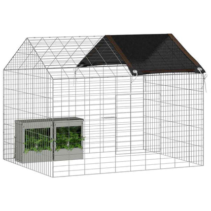 vidaXL Rabbit Cage Silver 100 x 78 x 78 cm Galvanised Steel