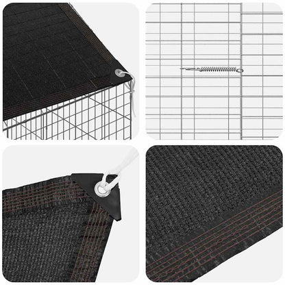 vidaXL Rabbit Cage Silver 400 x 78 x 78 cm Galvanised Steel