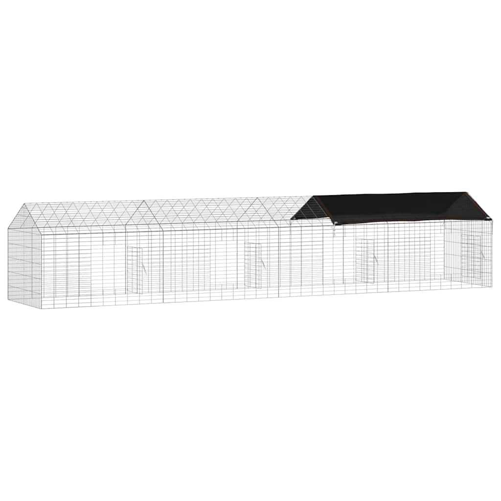 vidaXL Rabbit Cage Silver 400 x 78 x 78 cm Galvanised Steel