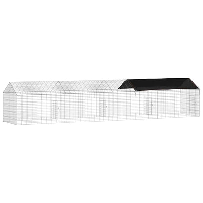 vidaXL Rabbit Cage Silver 400 x 78 x 78 cm Galvanised Steel