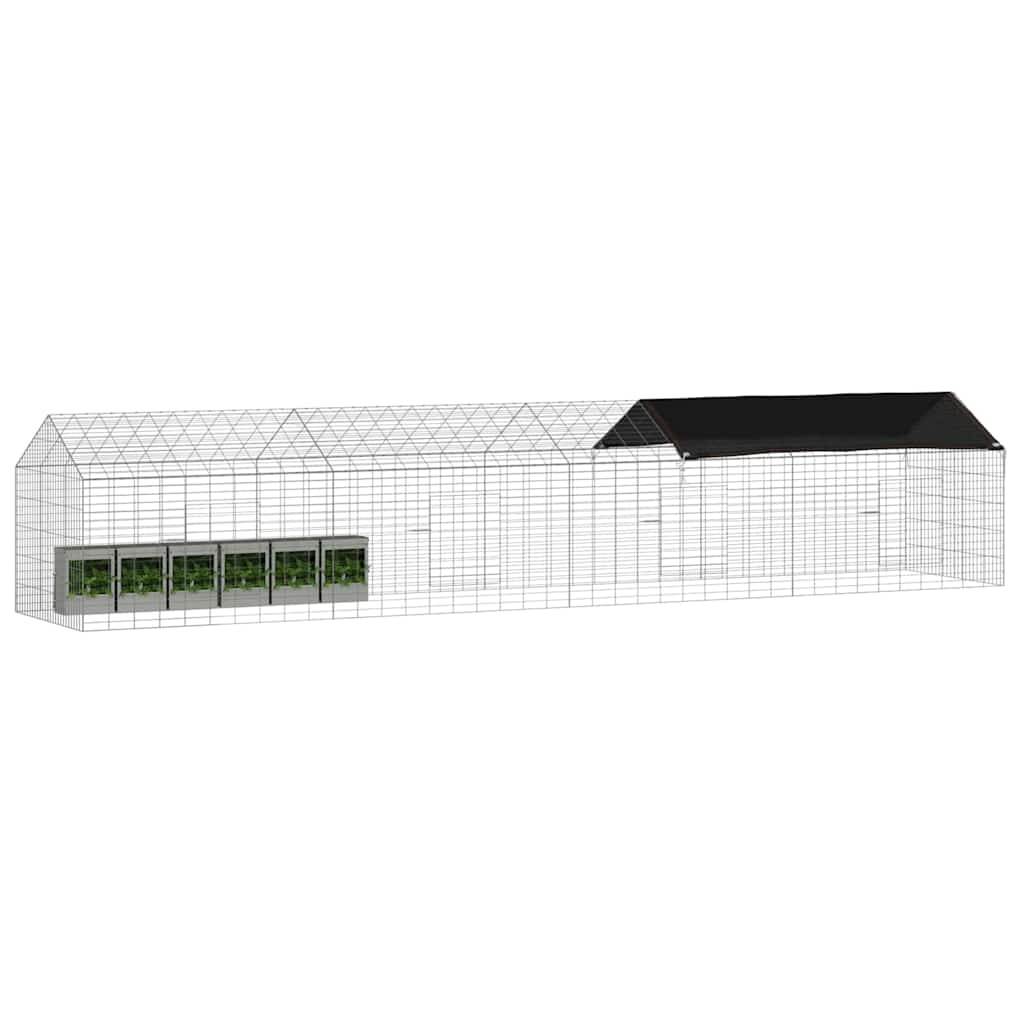 vidaXL Rabbit Cage Silver 400 x 78 x 78 cm Galvanised Steel