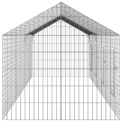 vidaXL Rabbit Cage Silver 400 x 78 x 78 cm Galvanised Steel