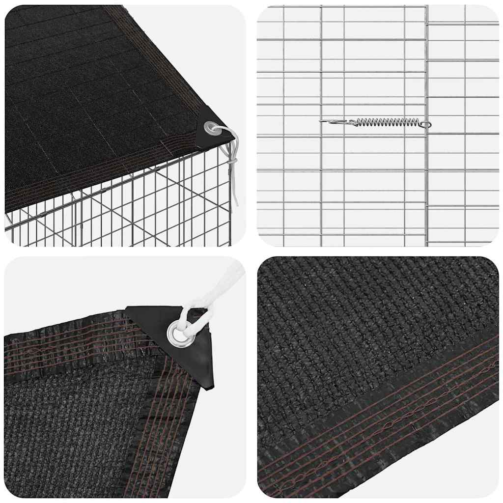 vidaXL Rabbit Cage Silver 600 x 78 x 78 cm Galvanised Steel