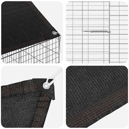 vidaXL Rabbit Cage Silver 600 x 78 x 78 cm Galvanised Steel