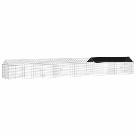 vidaXL Rabbit Cage Silver 600 x 78 x 78 cm Galvanised Steel