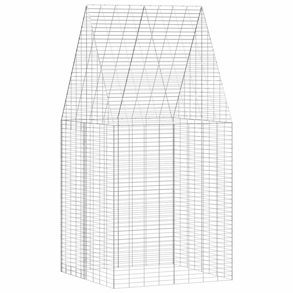 vidaXL Rabbit Cage Silver 100 x 100 x 210 cm Galvanised Steel