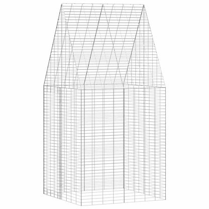 vidaXL Rabbit Cage Silver 100 x 100 x 210 cm Galvanised Steel
