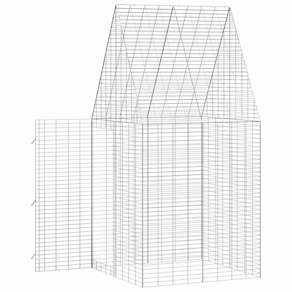 vidaXL Rabbit Cage Silver 100 x 100 x 210 cm Galvanised Steel