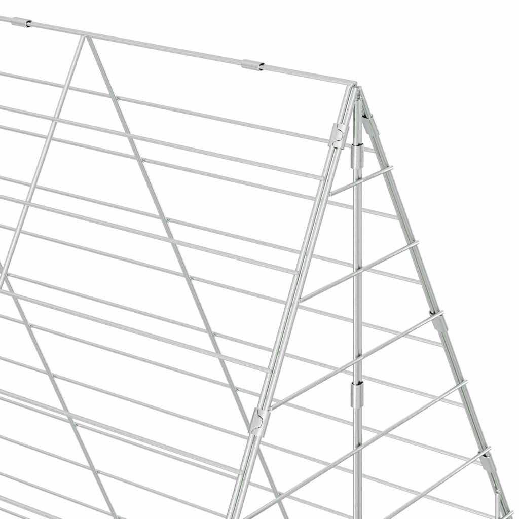 vidaXL Rabbit Cage Silver 200 x 100 x 210 cm Galvanised Steel