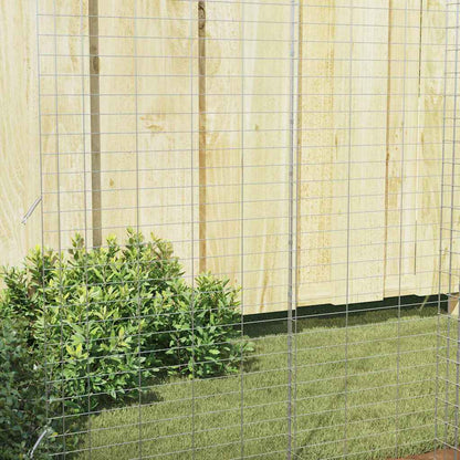 vidaXL Rabbit Cage Silver 200 x 100 x 210 cm Galvanised Steel