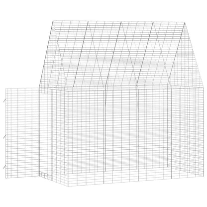 vidaXL Rabbit Cage Silver 200 x 100 x 210 cm Galvanised Steel