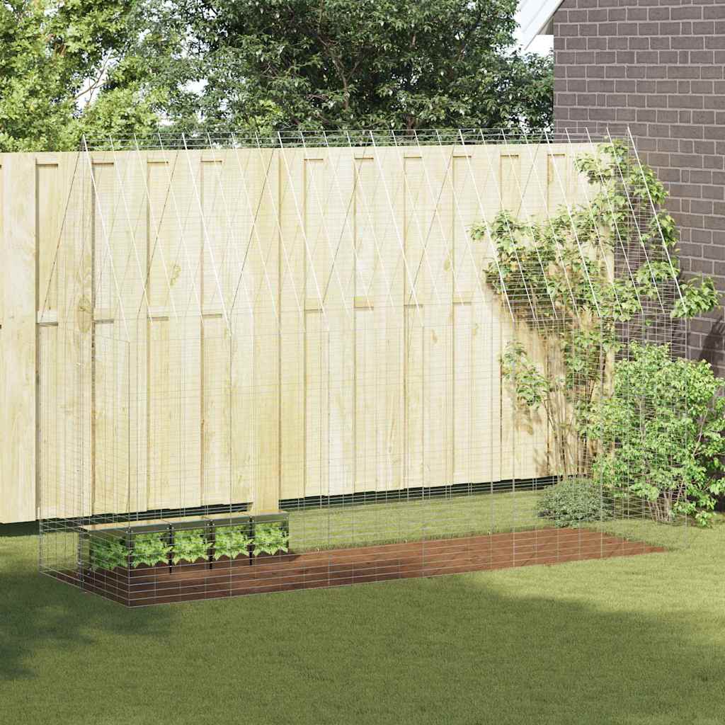 vidaXL Rabbit Cage Silver 300 x 100 x 210 cm Galvanised Steel