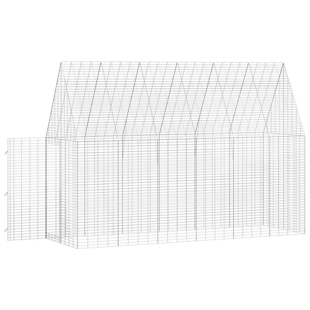 vidaXL Rabbit Cage Silver 300 x 100 x 210 cm Galvanised Steel
